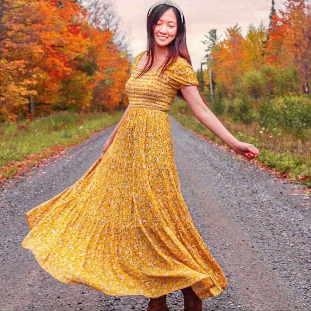 Red Dress Boutique Yellow Smocked Maxi